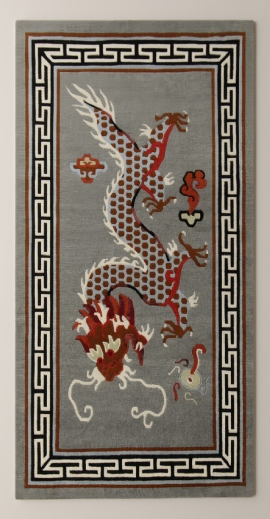 Grey Tibetan Dragon Carpet