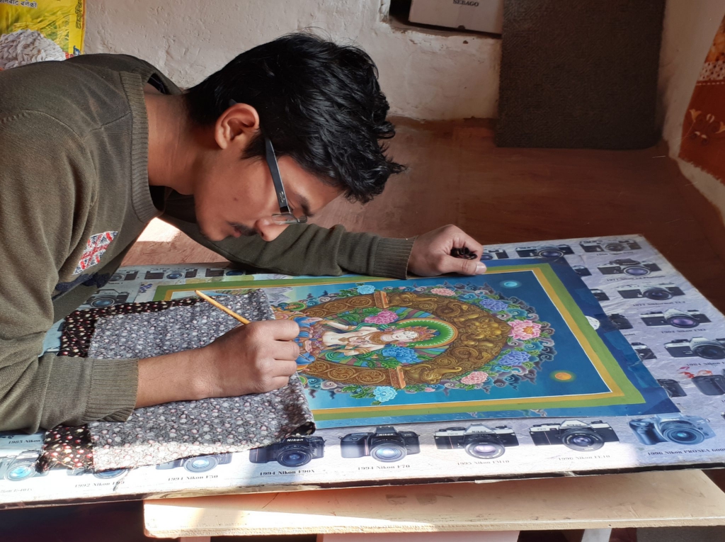 Narendra Malla painting White Tara Paubha