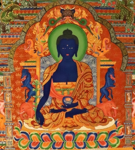 Medicine Buddha Thangka Scroll Painting