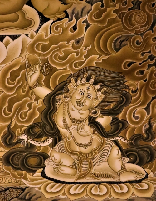 White Tara with 5 Dhyani Buddha Thangka