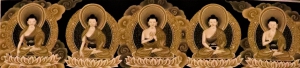 White Tara with 5 Dhyani Buddha Thangka