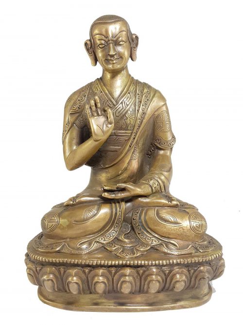 Statue of Khedrup Tsongkhapa Disciple Bronze finishing