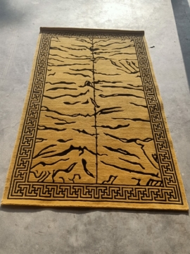 Tibetan Carpet with Tiger stripe Design