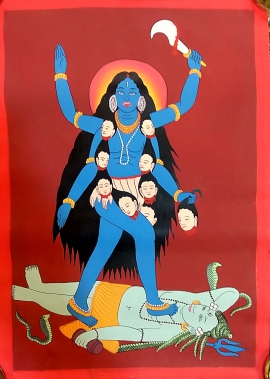 Durable Kali Thangka on Cotton Canvas