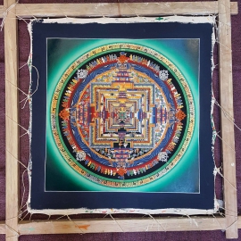 Green Kalachakra Buddhist Mandala