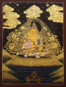 Dzambala Tibetan Hand - Painted Thangka