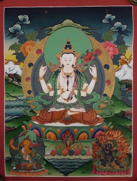 Thangka de Chenrezig de Nepal