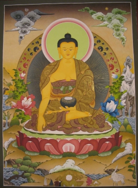 Shakyamuni Buddha Hand Painted Buddhist Thangka