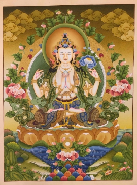 Thangka budista de Chenrezig