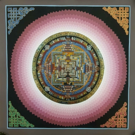Mandala de Kalachakra avec des nuances de rose
