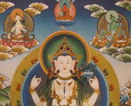 Thangka tibétain de Chenrezig – Dieu de la compassion