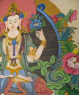 Chenrezig Thangka Traditionnel Tibétain
