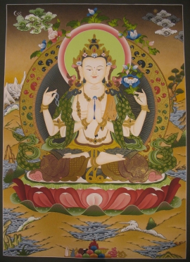Art du Thangka de Chenrezig