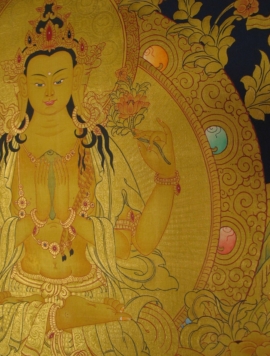 Thangka rituel tibétain de Chenrezig