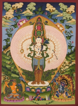 Thangka de Lokeshvara con Manjushree
