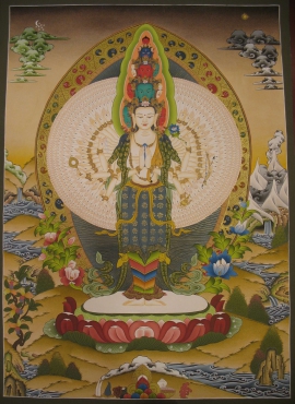 Pintura tibetana de Lokeshvara