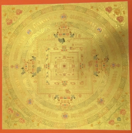 Pintura Dorada de Kalachakra Tibetana
