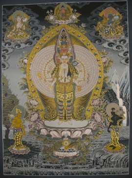 Lokeshvara con dos diosas de ofrenda