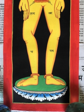 7 Chakras Thangka with Yellow Yogi