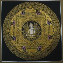 Black and Golden White Tara Mandala