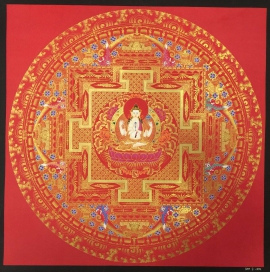 Chengrezig Red Tibetan Mandala