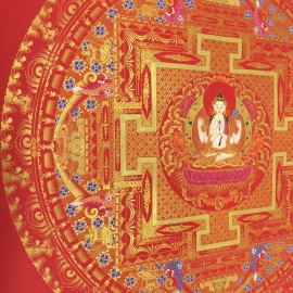 Chengrezig Red Tibetan Mandala