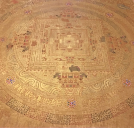 Le Mandala Traditionnel du Kalachakra Doré