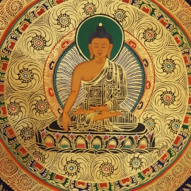 Mandala de Shakyamuni Bouddha ombré de lotus