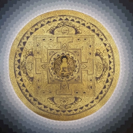 Mandala du Bouddha Shakyamuni en Ombre de Lotus Bleu