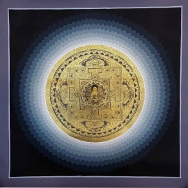 Mandala du Bouddha Shakyamuni en Ombre de Lotus Bleu