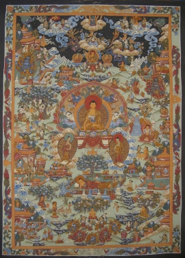 Tibetan Thangka of Buddha&rsquo;s Life Story