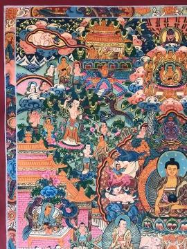 Tibetan Thangka of Buddha Life Story