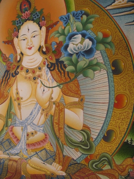 White Tara With Five Dhyani Buddha
