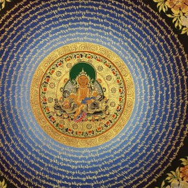 Yellow Jambhala With Mantra Mandala