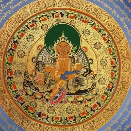 Yellow Jambhala With Mantra Mandala