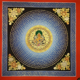 Yellow Jambhala With Mantra Mandala