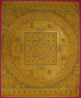 Thangka du Mandala du Bouddha Tibétain