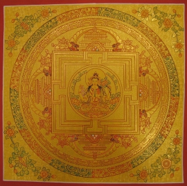 Mandala de Chenrezig Doré