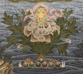 Thangka de Chenrezig avec Bouddha Amitabha