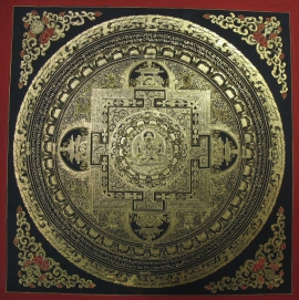 Mandala de Chenrezig – Noir et Doré