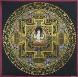 Peinture du Mandala de Chenrezig