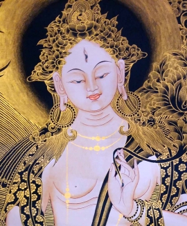 Black and Gold Sita Tara Tibetan Thangka