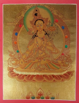 White Tara Golden Thangka
