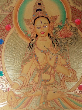 White Tara Golden Thangka Painting