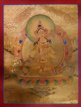 Golden White Tara Thangka
