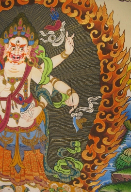 White Lord with Six Hands Thangka