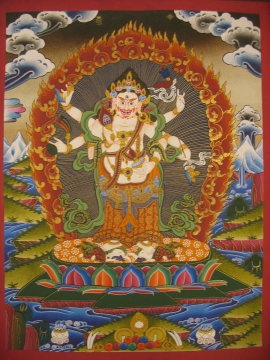 White Mahakala Tibetan Thangka