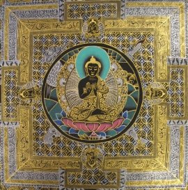 Mandala du Bouddha Noir et Doré