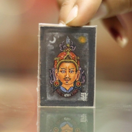 Miniature thangka newar de Guru Padmasambhava