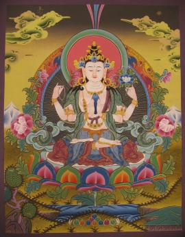 Thangka bouddhiste de Chenrezig